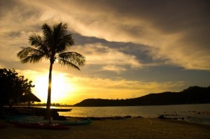 bora bora beach sunset