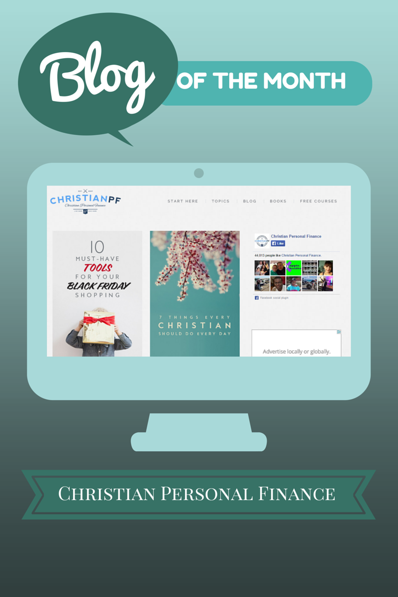 Blog of the Month for November 2014:  Christian Personal Finance